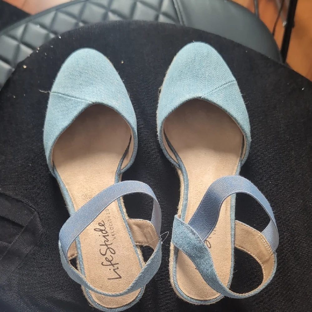 Life Stride Women's Denim Espadrilles Boho Size 8.5